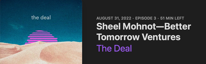 Podcast: Sheel on The Deal, Ep.3